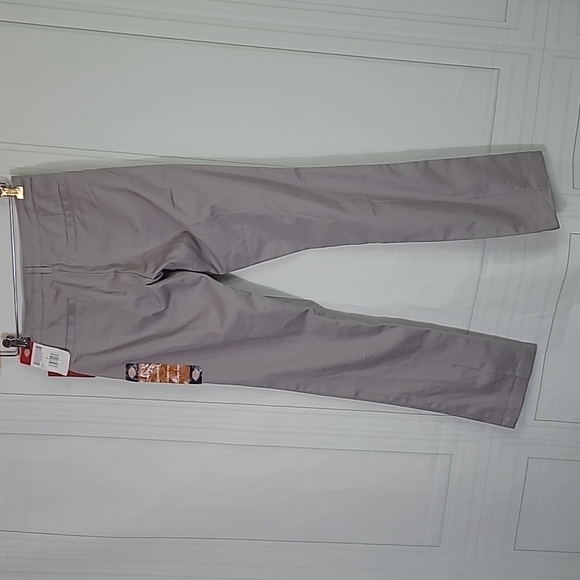 Dickies SZ 7 Pants Stretch Gray Taupe Classic Fit Straight Leg Girls NEW Uniform - Picture 3 of 13